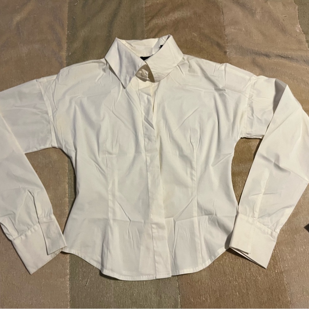 Donna Karan Cream Collared Shirt